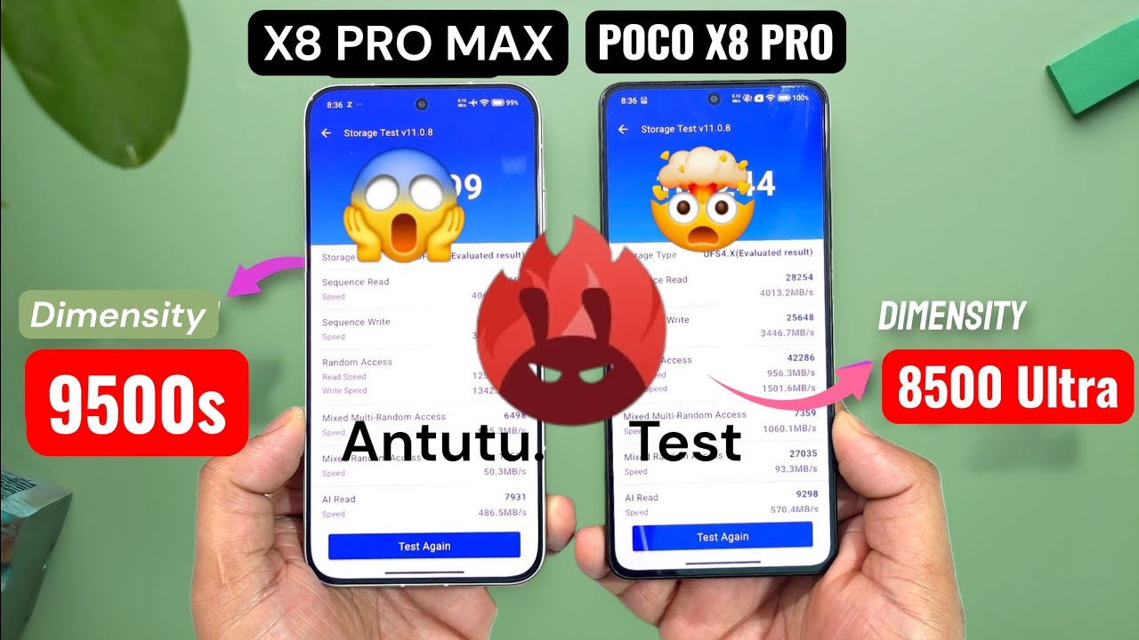 Тест Antutu POCO X8 Pro против X8 Pro Max 🔥🔥🔥 #pocox8pro