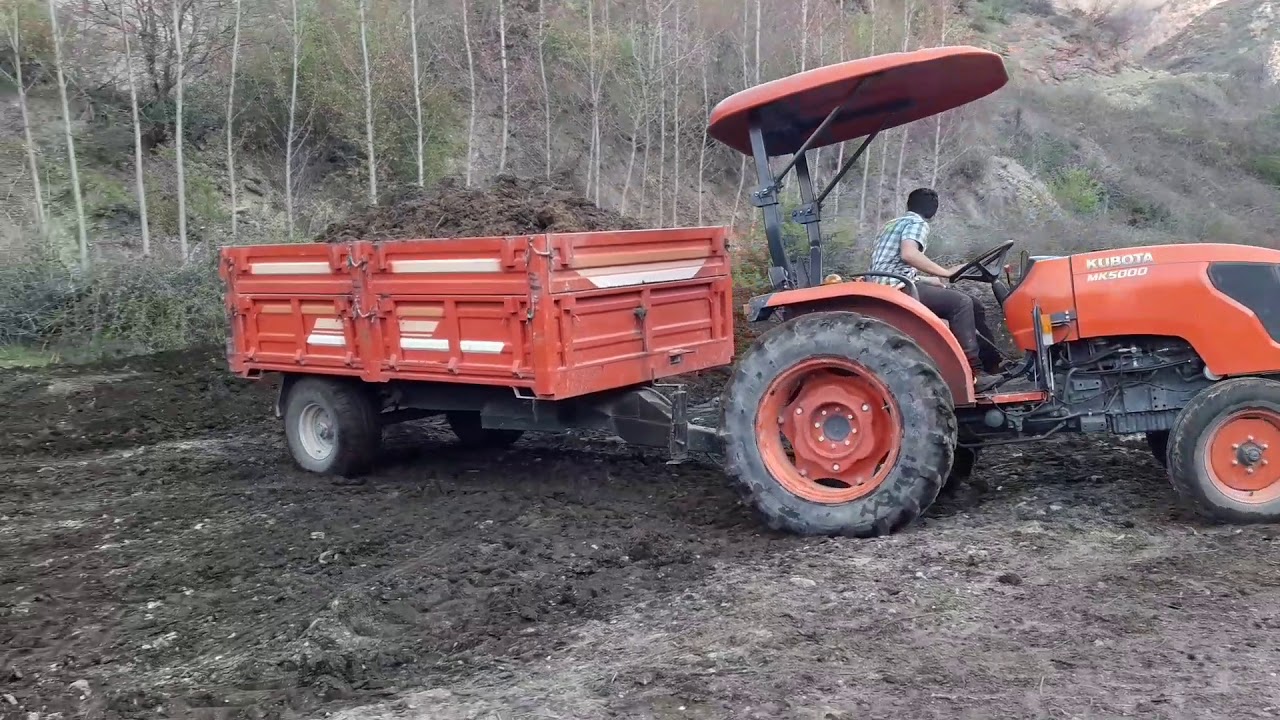 Tekçeker Kubota mk 5000/4 ton hayvan gübresiyle yokuş performansı.
