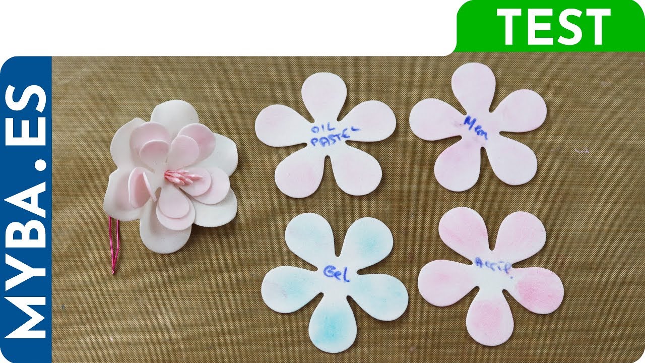 TEST FOAMIRAN. C&oacute;mo pintar o te&ntilde;ir foamiran. Acr&iacute;licos, pastel, gelatos, tintas, Memento.