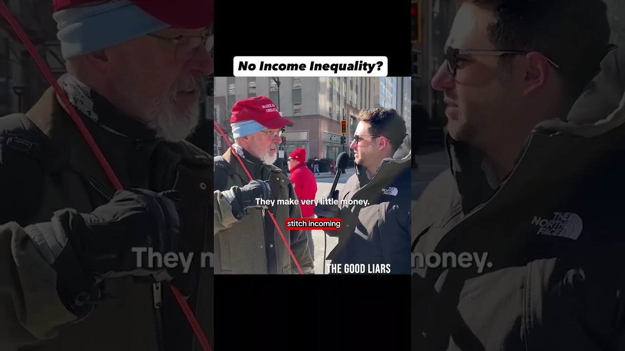 MAGA Voter Says Income Inequality Doesn't Exist... Then Gets Fact-Checked 😳 #MAGA #Politics #Economy