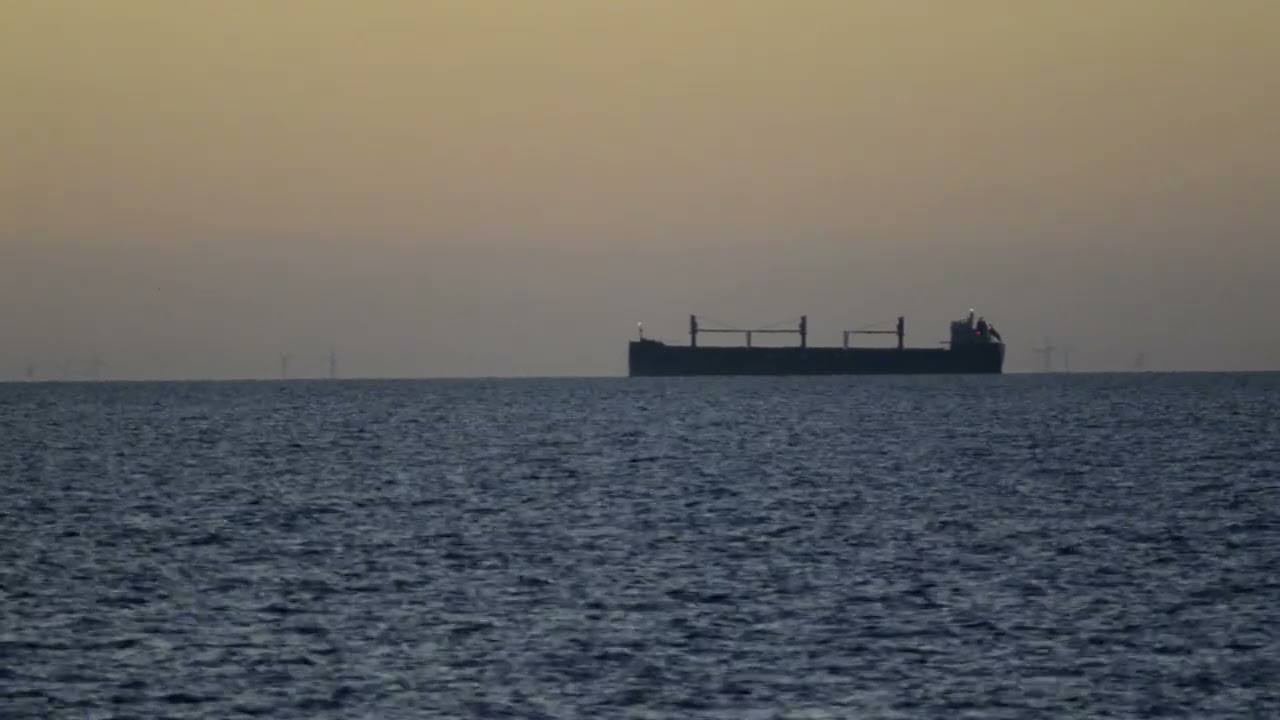 Freighter on a cloudy day