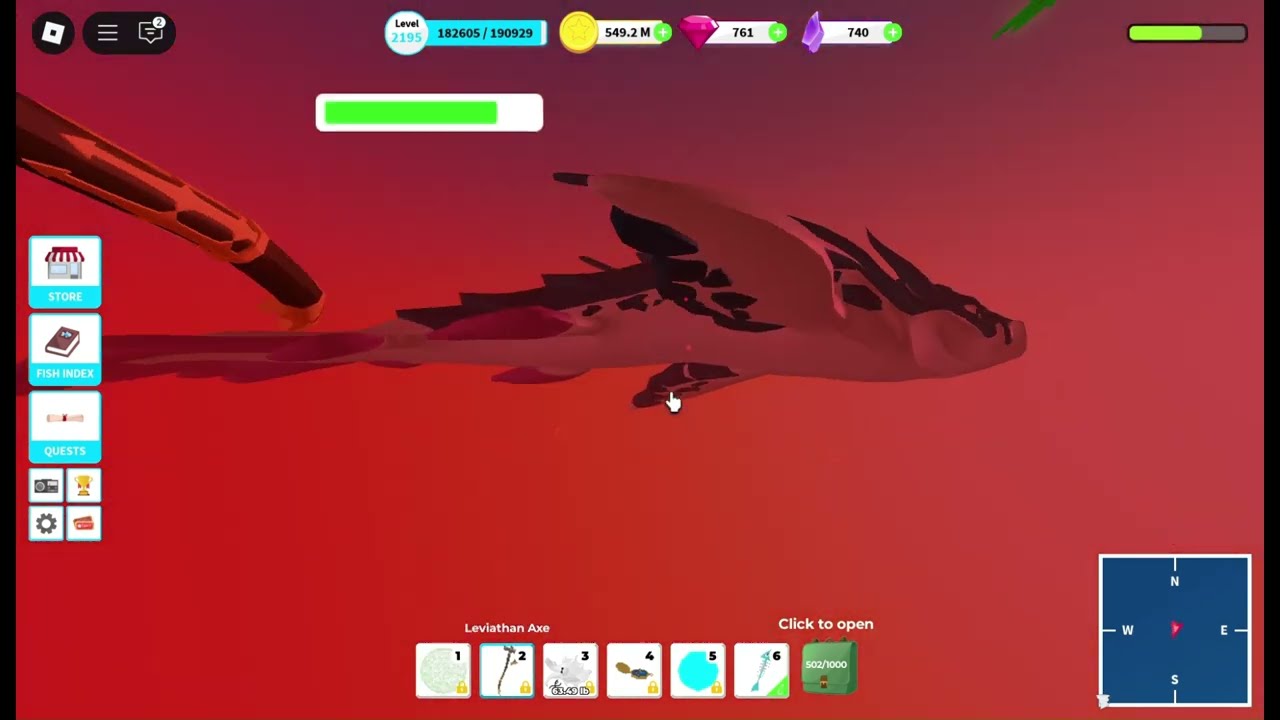 Sea Dragon Miniboss Solo Kill w/ Leviathan Axe | Fishing Simulator
