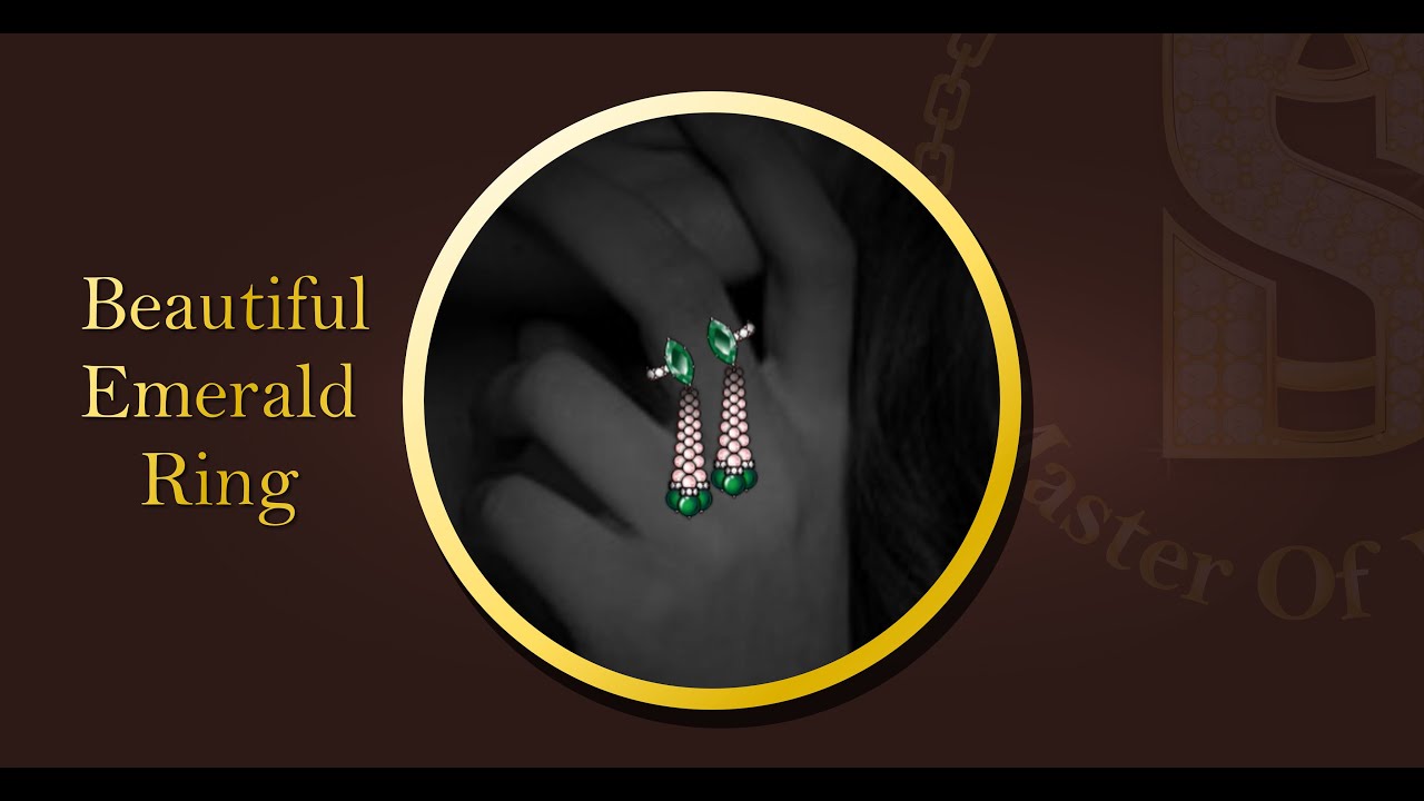 Beautiful Emerald Ring || Corel Draw || Jewellery Design