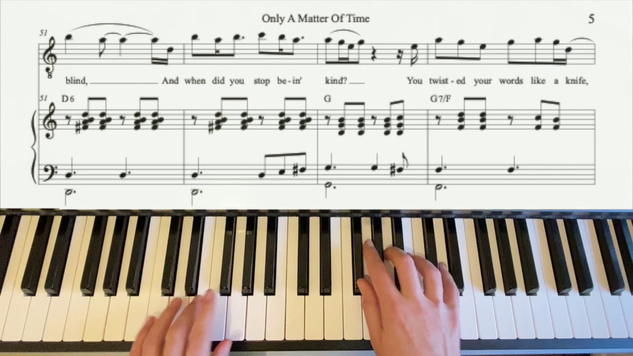Piano Playalong ONLY A MATTER OF TIME by Joshua Bassett, with sheet music, chords and lyrics