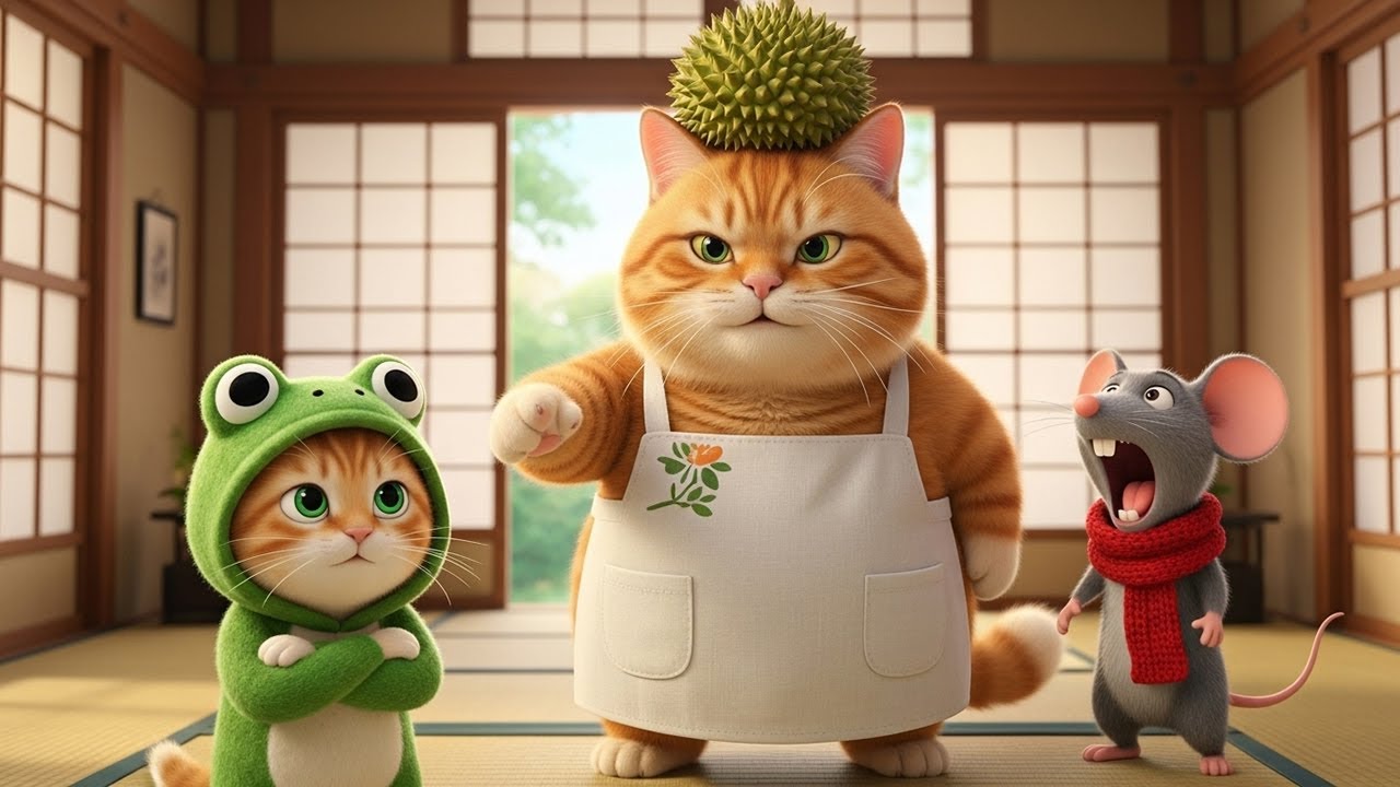 Ginger Kitten’s Durian Disaster Backfires on Mama Cat! 😱🤣 | Funny Cat Story