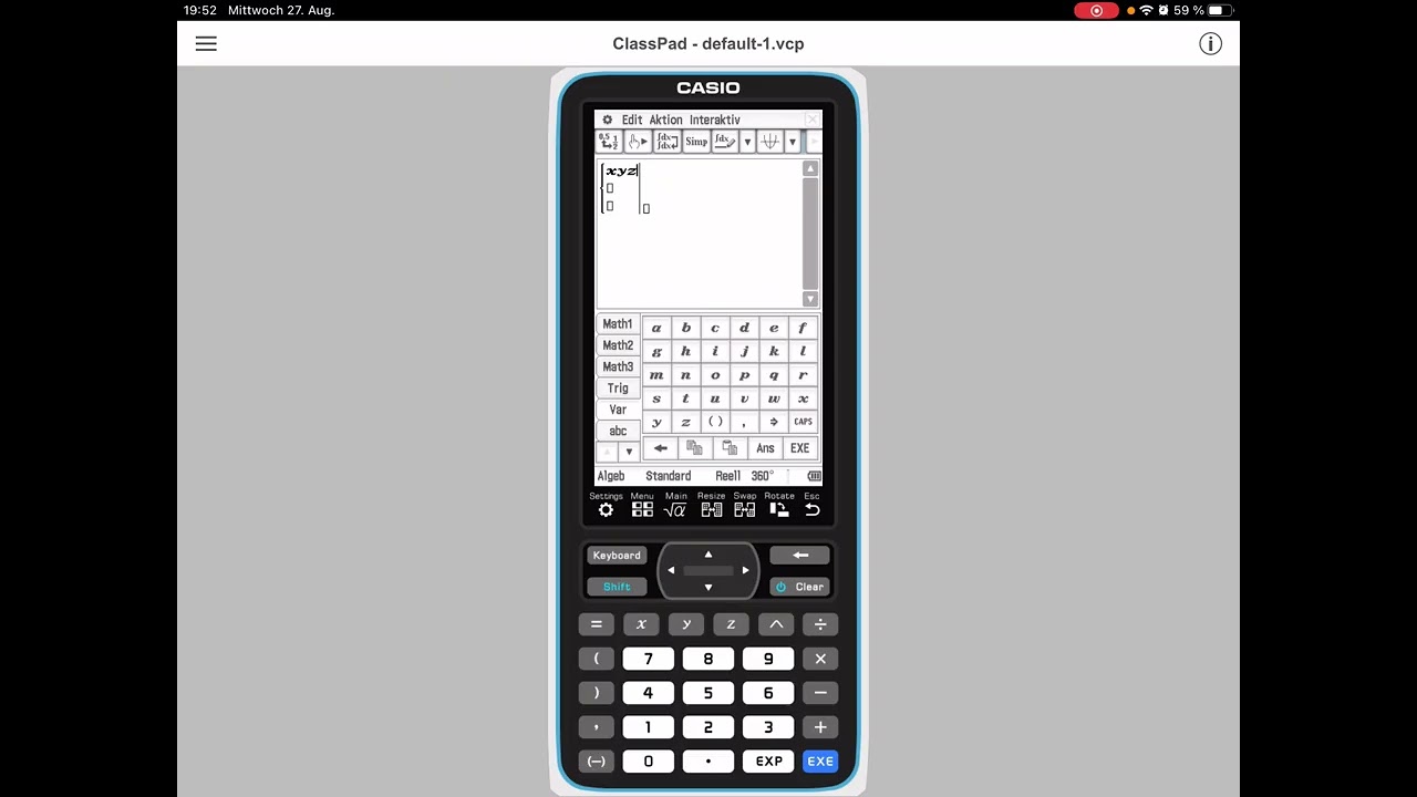 Lineare Gleichungssysteme lösen - Casio ClassPad
