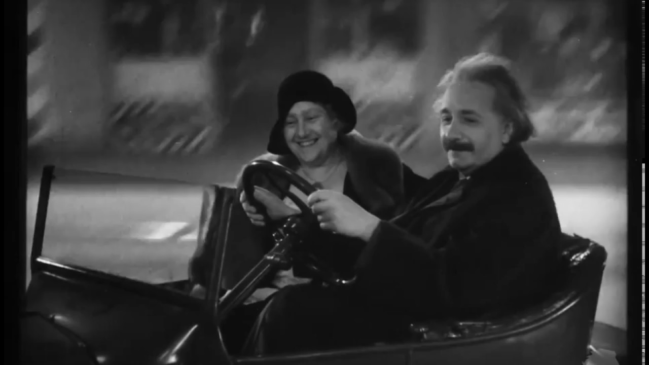 Albert Einstein Driving a Flying Car - 1931