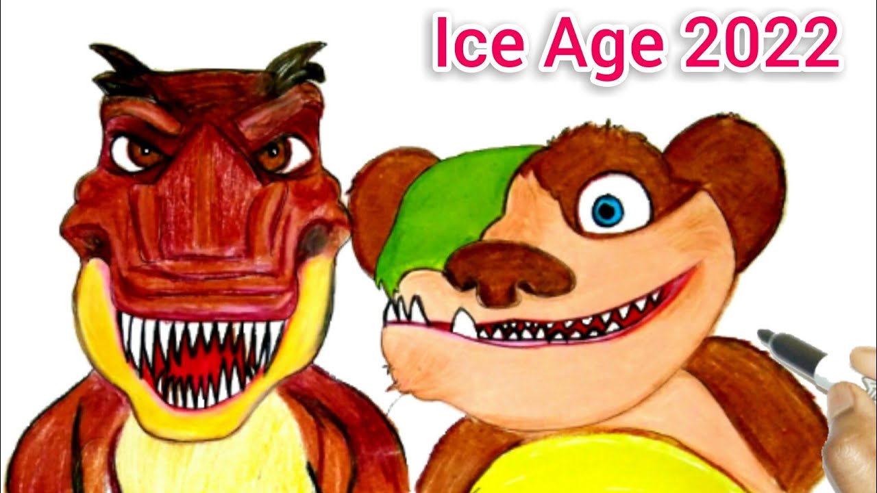 ICE AGE Adventures of Buck Wild Disney | How To Draw Buck Wild & Dinosaur From ICE AGE Movie
