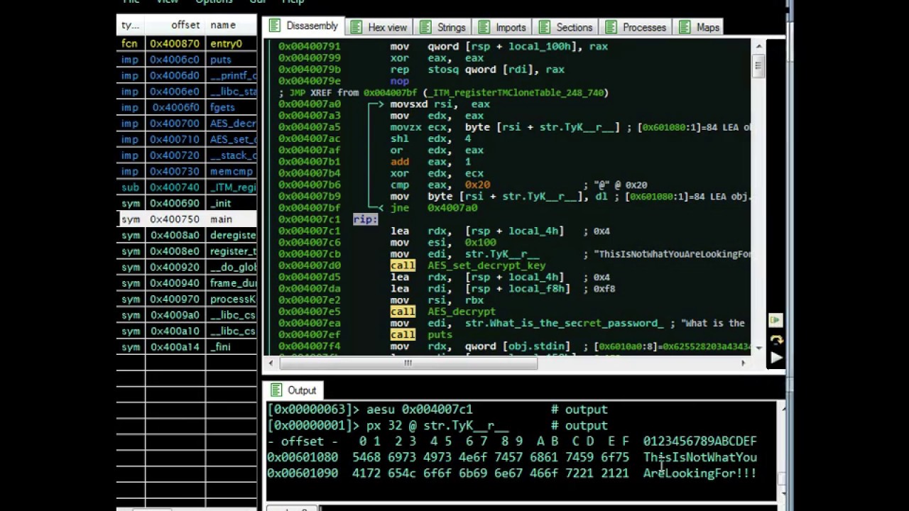 radare2 esil emulation