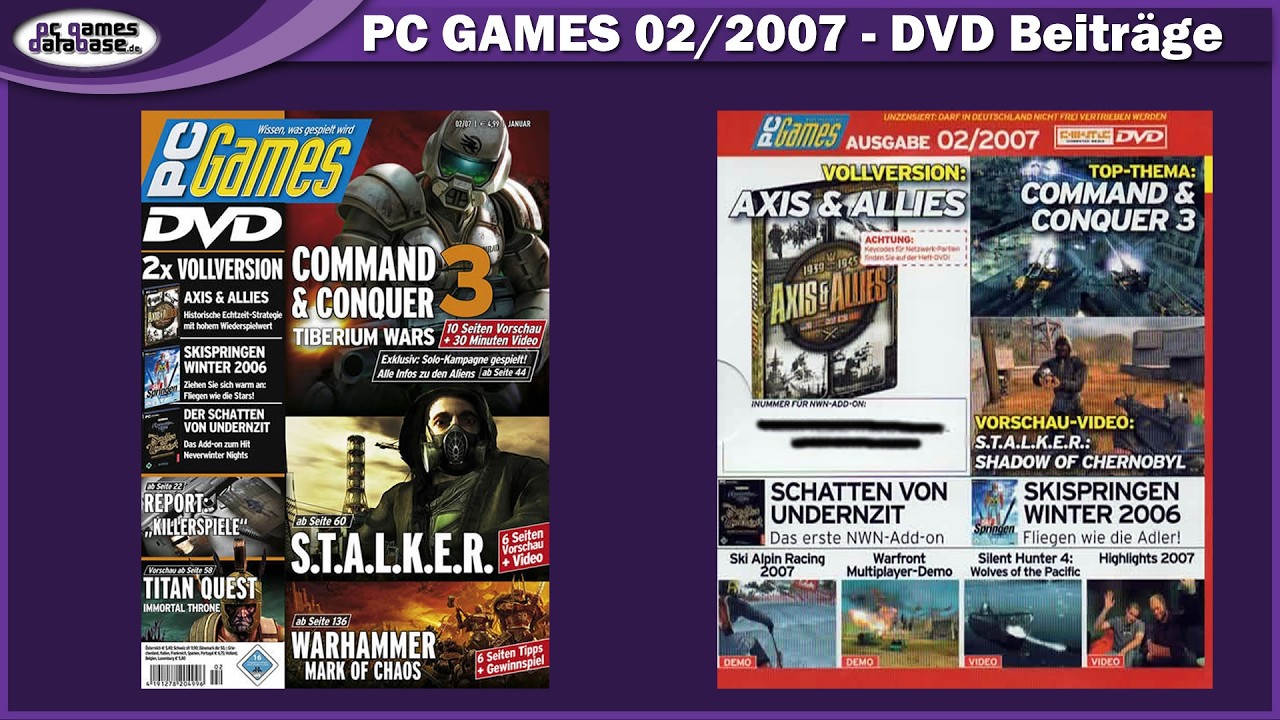 PC Games 02/2007 mit C&C3 Tiberium Wars, S.T.A.L.K.E.R., Silent Hunter 4, Supreme Commander, WoW