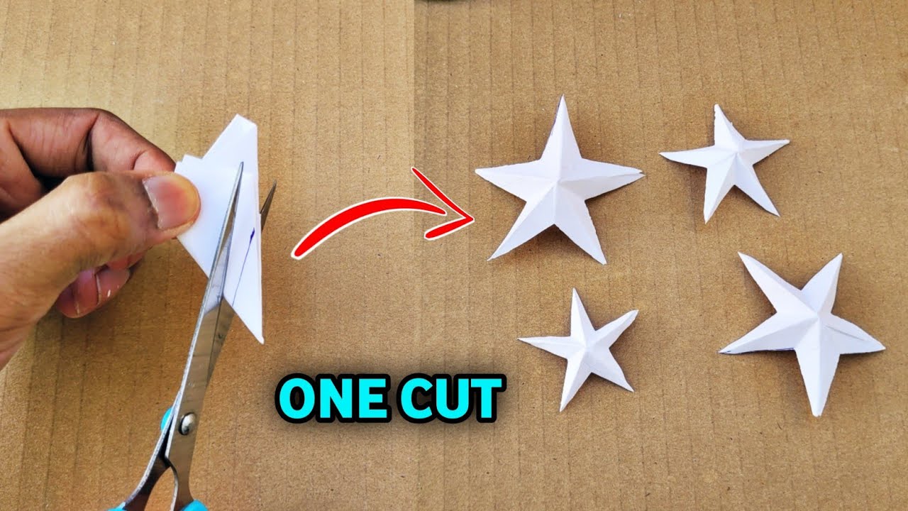 How to make paper stars easy step by step for beginners | How to cut a perfect paper star