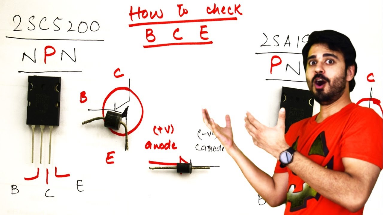 How to Identify BASE COLLECTOR & EMITTER of a transistor