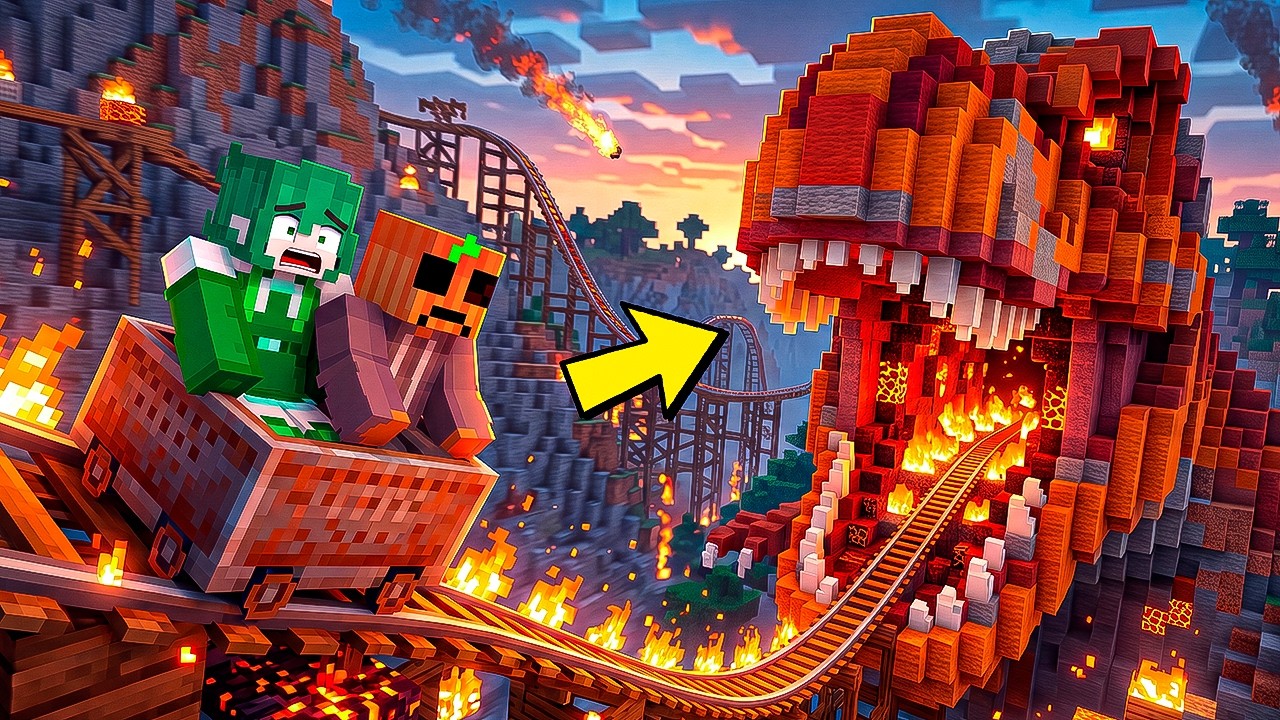 Sorprendí a Mi Amiga con Un PARQUE ATRACCIONES en Minecraft!