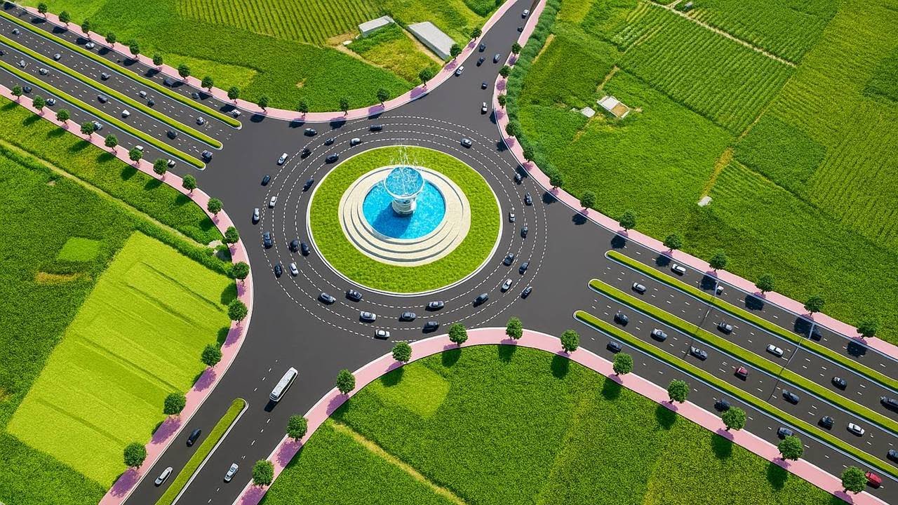Mô hình phối cảnh nút giao | Infraworks + Twinmotion