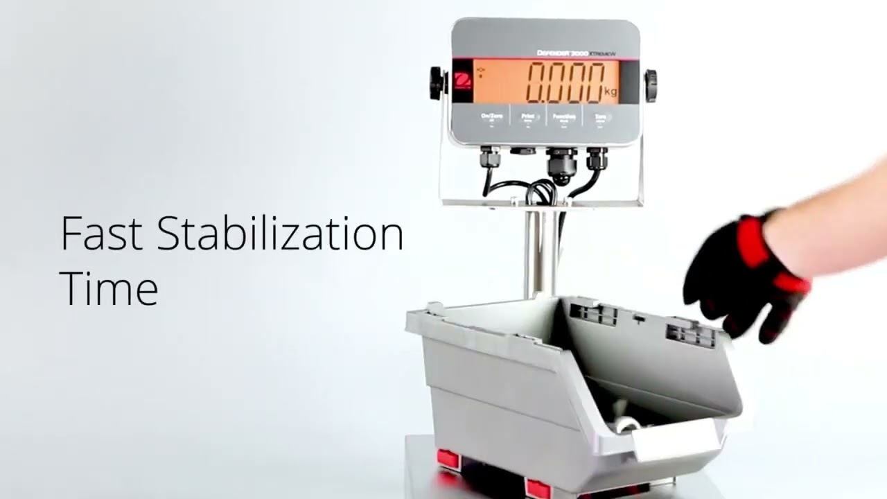 OHAUS Defender 3000 Washdown Bench Scales - Fast Stabilization Time