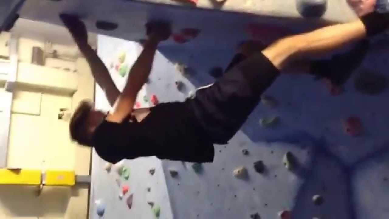 Rock climbing a tough route in dynamic rock