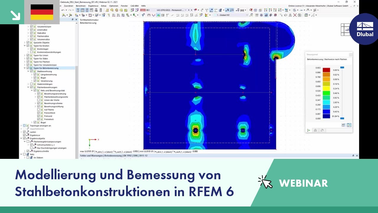 Modellierung und Bemessung von Stahlbetonkonstruktionen in RFEM 6 und RSTAB 9 | Tue, Nov 2, 2021