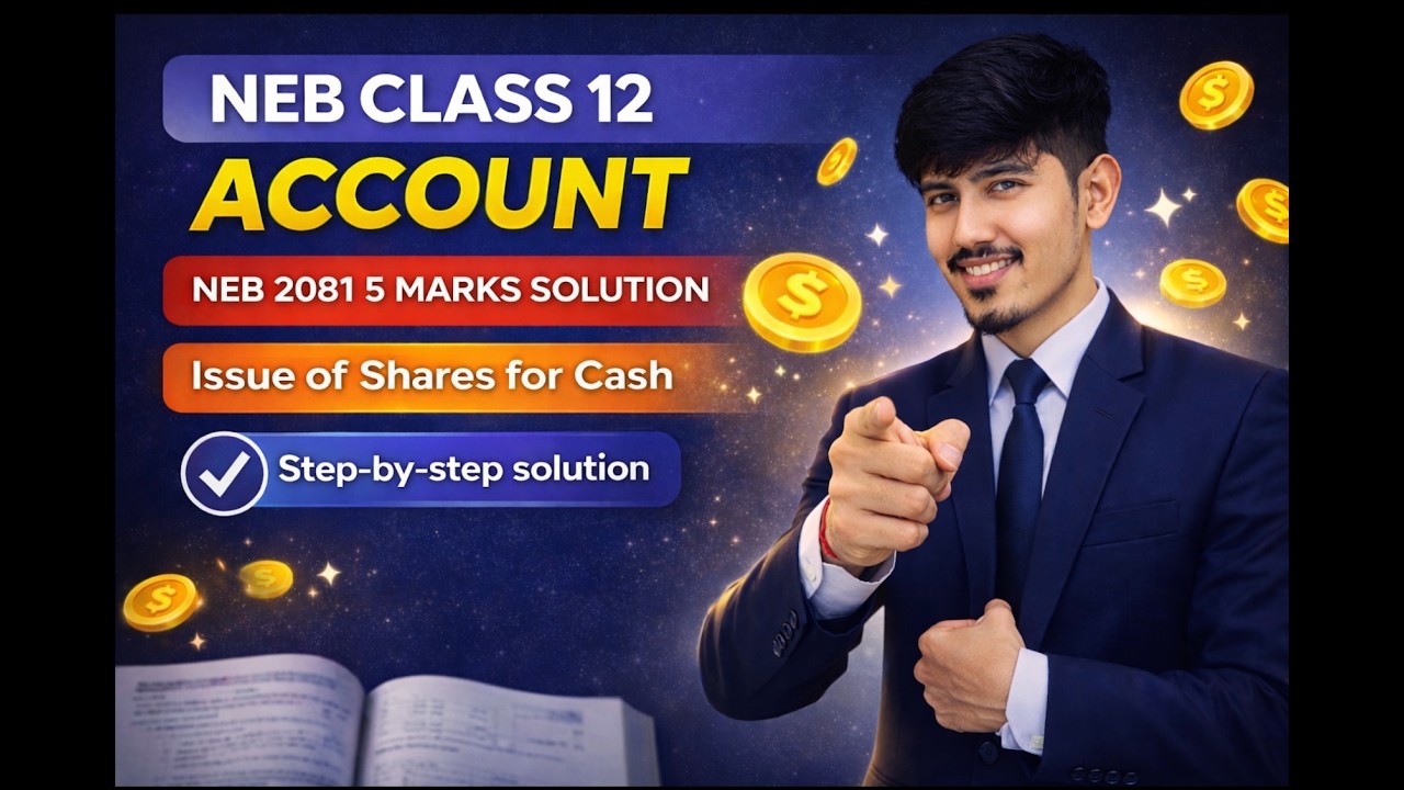 Account Class 12 NEB | Issue of Shares for Cash at discount| Easy Step-by-Step Solution 2081|5 marks