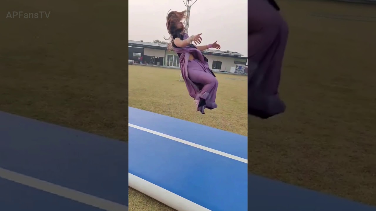 Indian Gymnast Parul Arora pulls off stunts in a saree