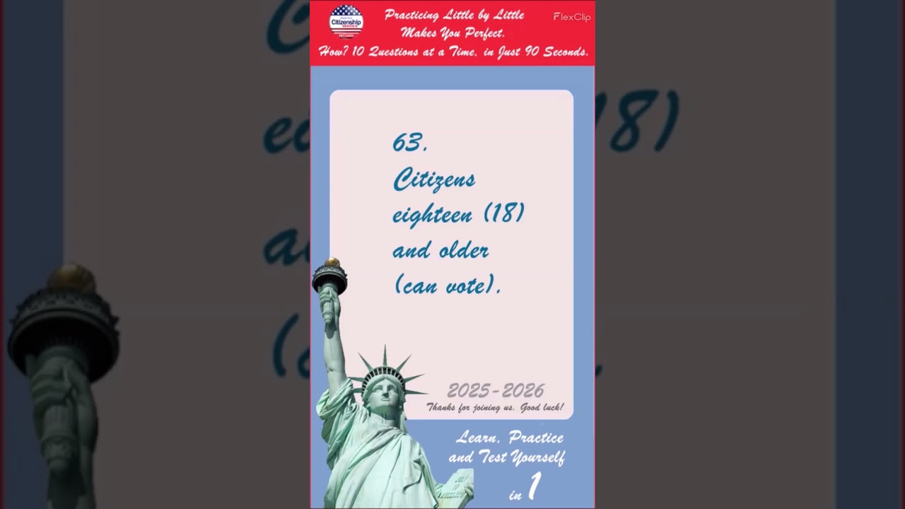 128 Civics Questions USCIS in Random (BROWN VOICE_017064) – Questions 061-070