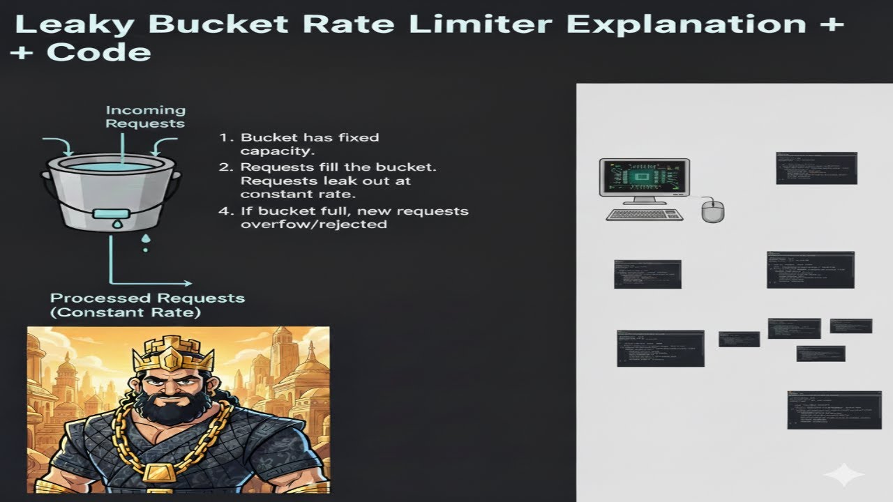 Leaky Bucket Rate Limiter Explanation plus Code
