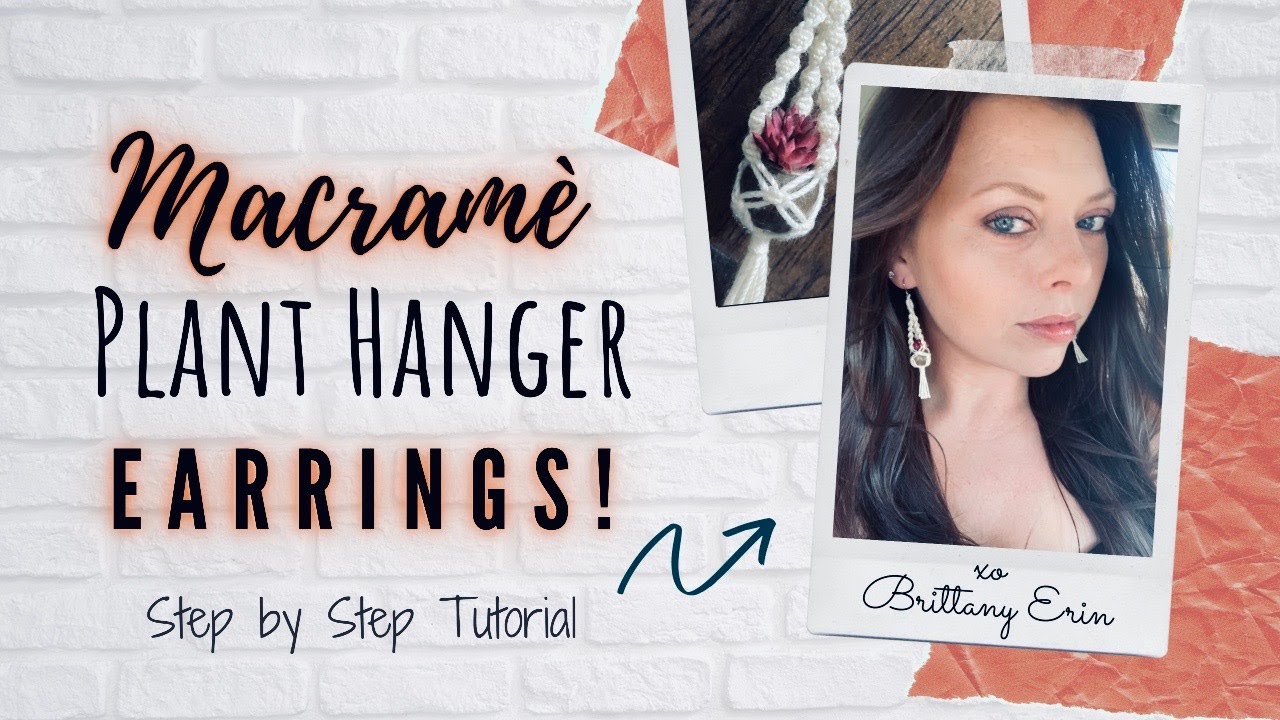 Macrame Earrings - How to Macrame Miniature Plant Hanger Earrings | Beginner Friendly Tutorial