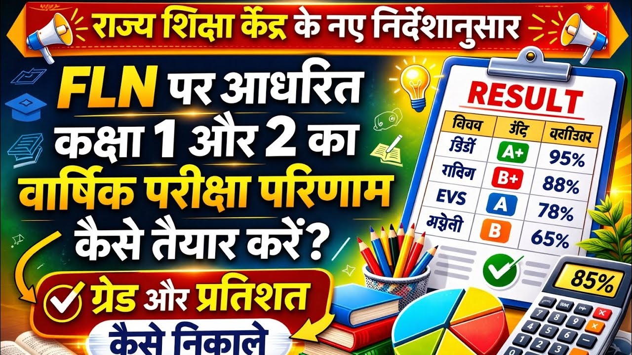 कक्षा 1 और 2 का वार्षिक परीक्षा परिणाम कैसे निकाले।RSK के नए निर्देशानुसार। By Pradeep Kumar Mishra 