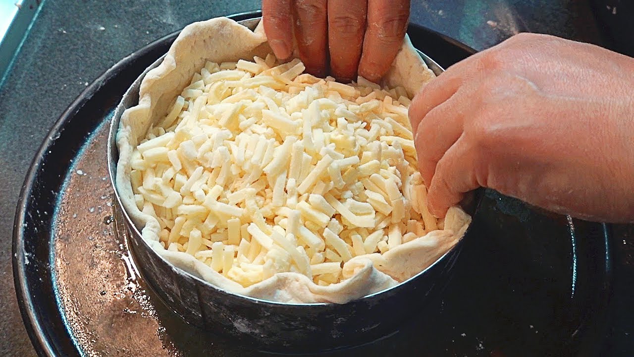 много сыра! Чикагская пицца с сыром - корейская уличная еда