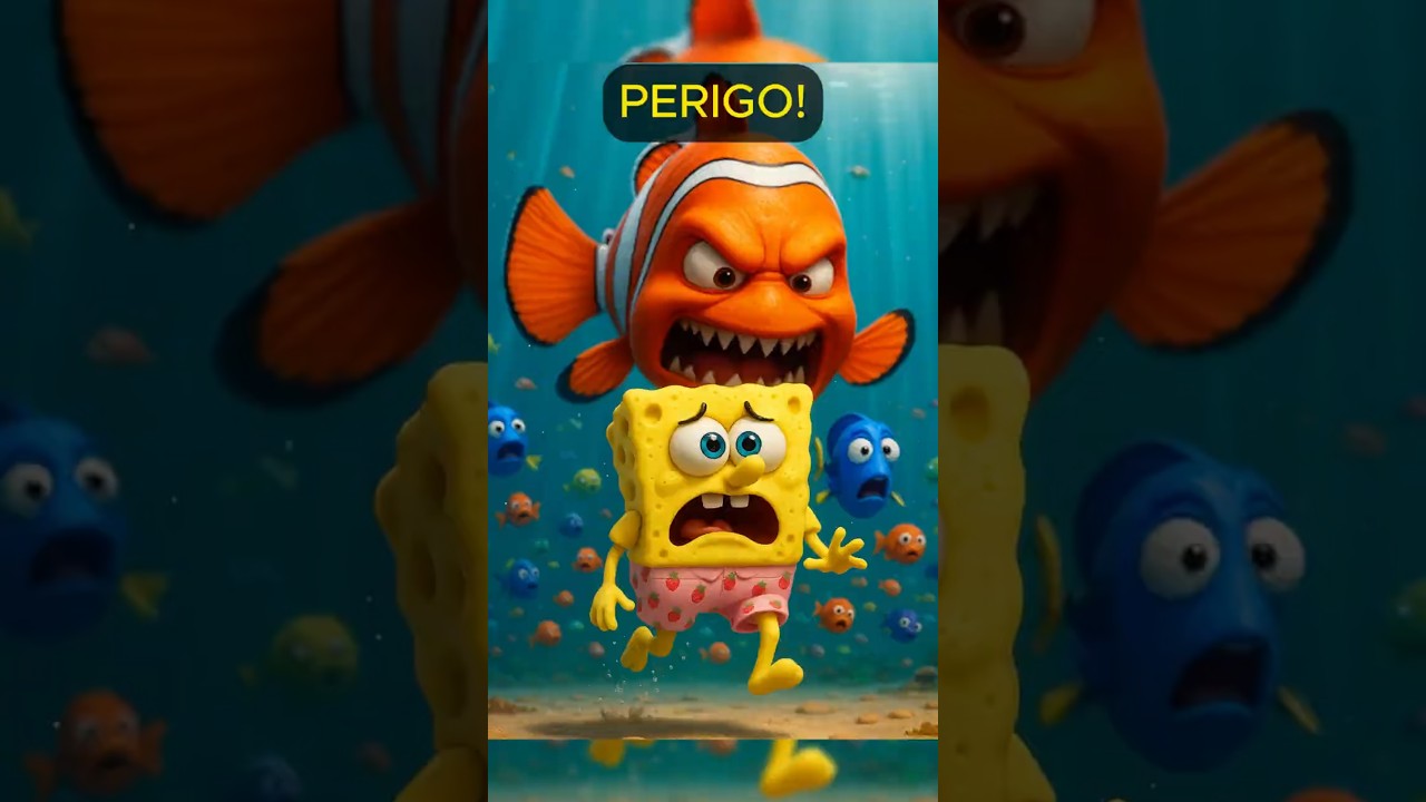 Bob Esponja foi jogado de cima do trem, mas...
