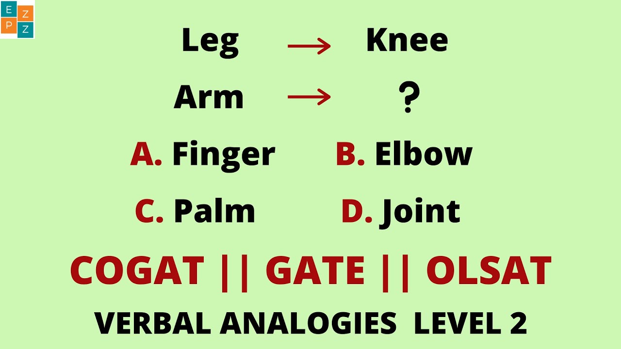 VERBAL ANALOGIES  LEVEL 2  ||  COGAT  ||  GATE  ||  OLSAT
