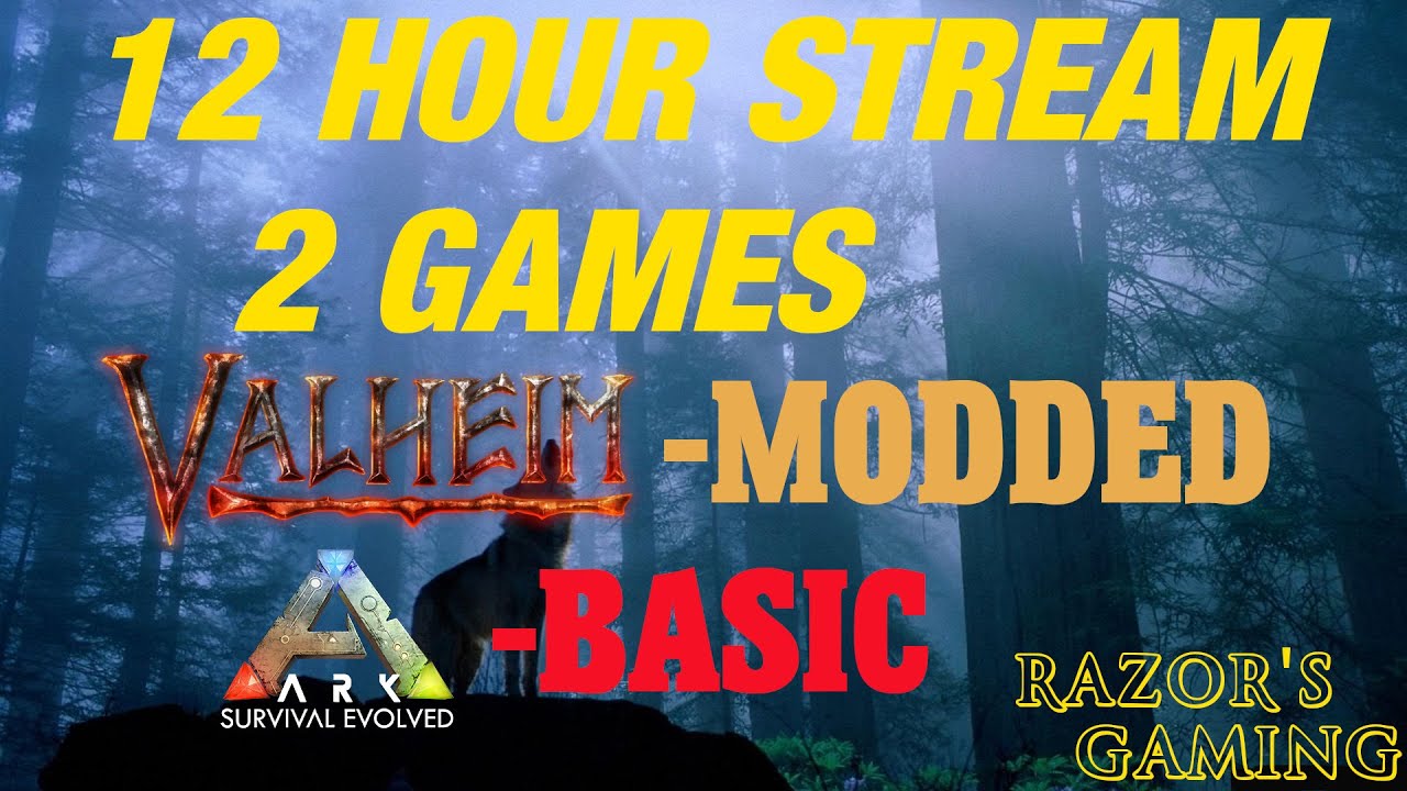 12 HOUR STREAM - 2 GAMES 6 HOURS EACH - VALHEIM MODDED - ARK BASIC