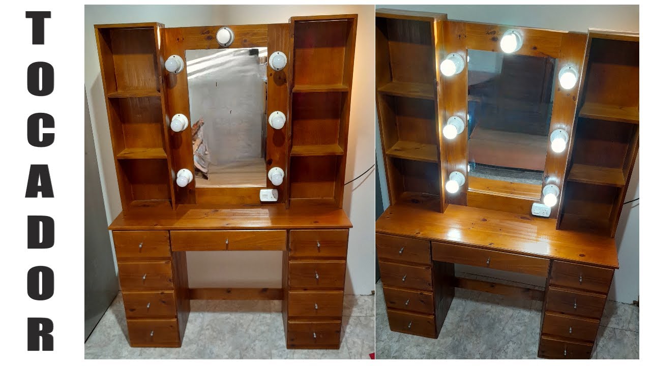 Cómo Hacer un Mueble Tocador Maquillador de Madera | Estilo Hollywood DIY