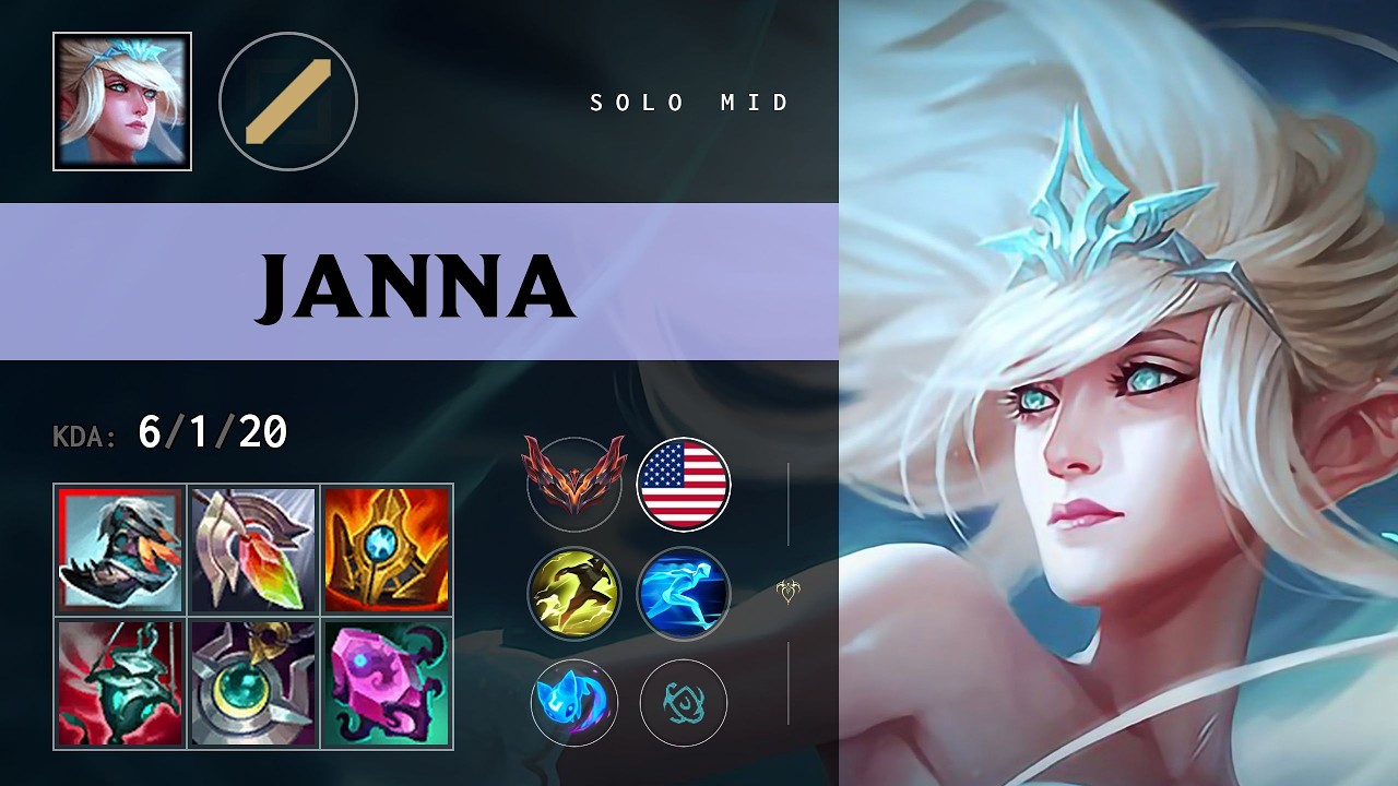 Janna Mid vs Ahri - NA Grandmaster Patch 26.12