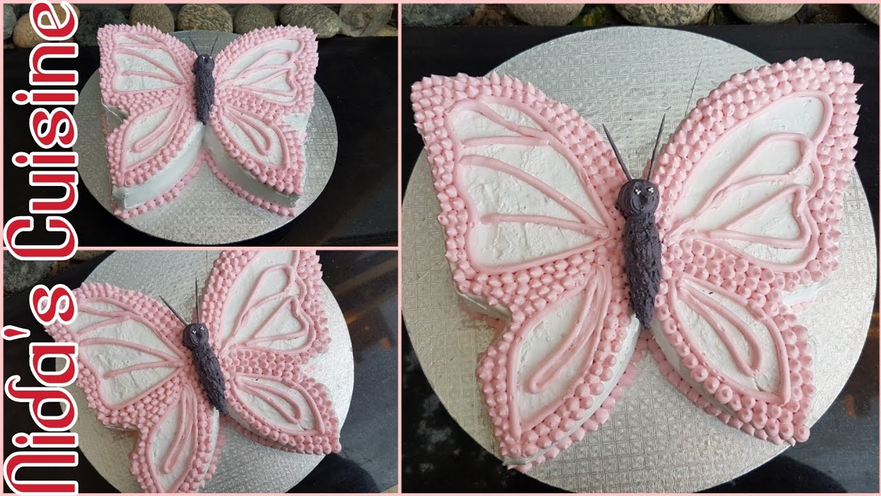 Butterfly Cake - Butterfly Cake Decoration - Nida's Cuisine -  Ayesha's HBD - Birthday Cake Design