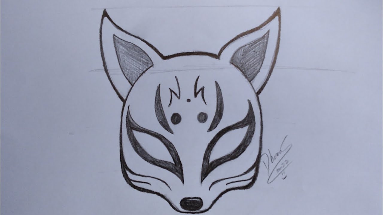 como desenhar kitsune (raposa) passo a passo