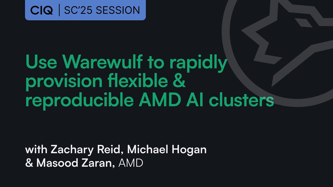 Use Warewulf to rapidly provision flexible and reproducible AMD AI clusters