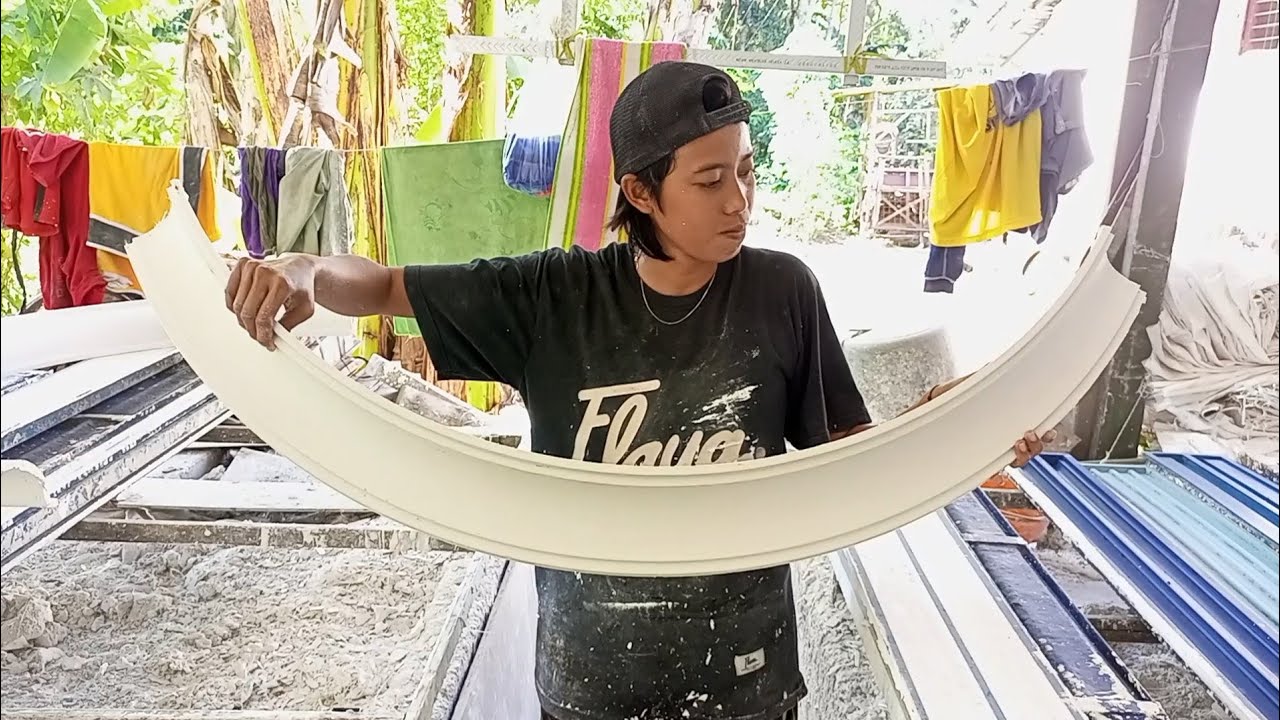 cara membuat lis gypsum lengkung