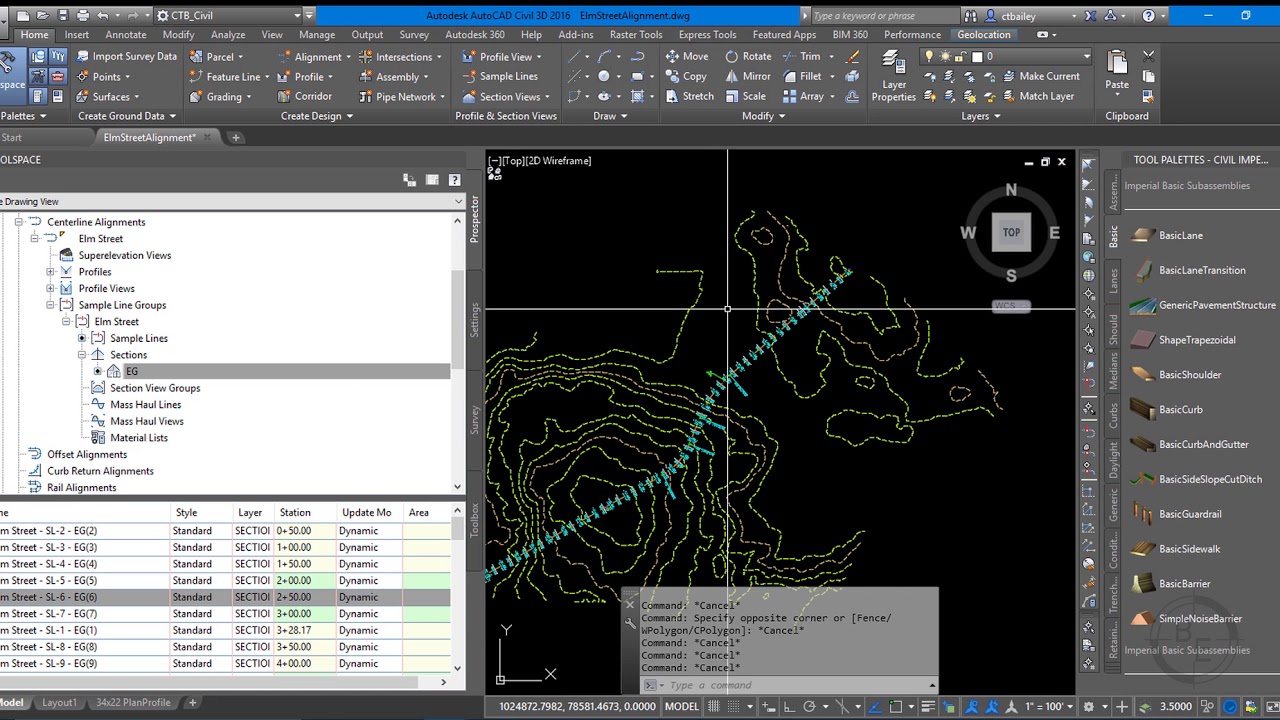 Civil 3D Section Views and Section Band Styles