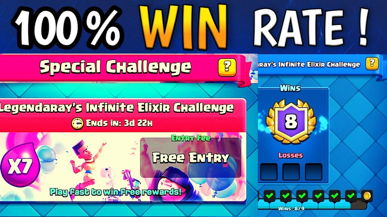 infinite Elixir challenge Best Deck  || Infinite Elixir Clash Royale || Best 7x elixir Deck