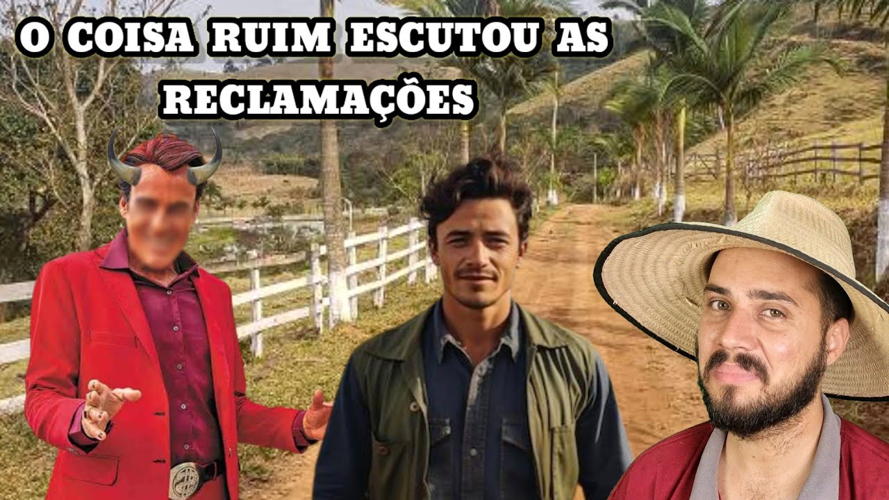 O Rapaz reclamava da vida que levava em voz baixa, o Cramulhão ouviu e fez uma proposta para ele