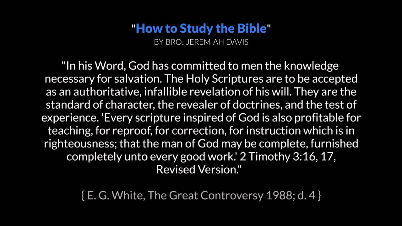 How to Study the Bible | Pastor Jeremiah Davis