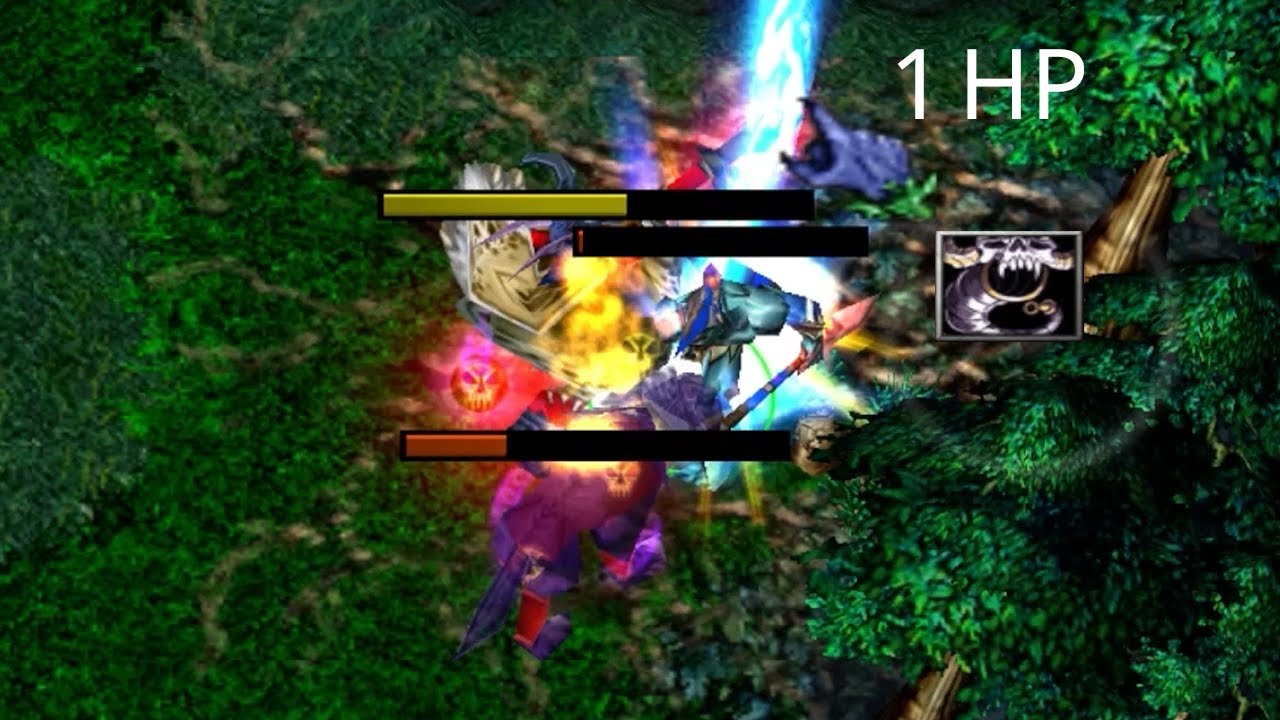 DOTA HUSKAR: 1 VS 5 SOLO RAMPAGE WITH 1 HP!
