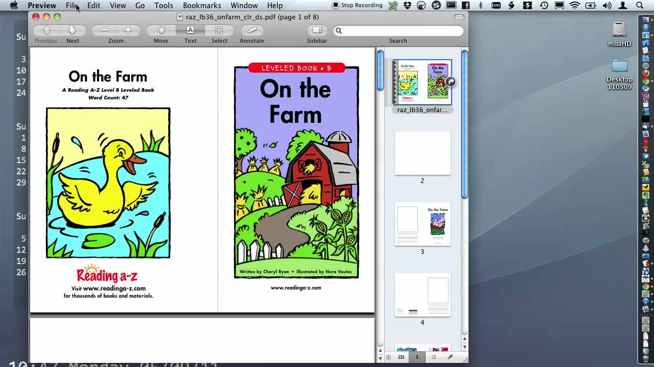 Printing double side Reading A-Z Books