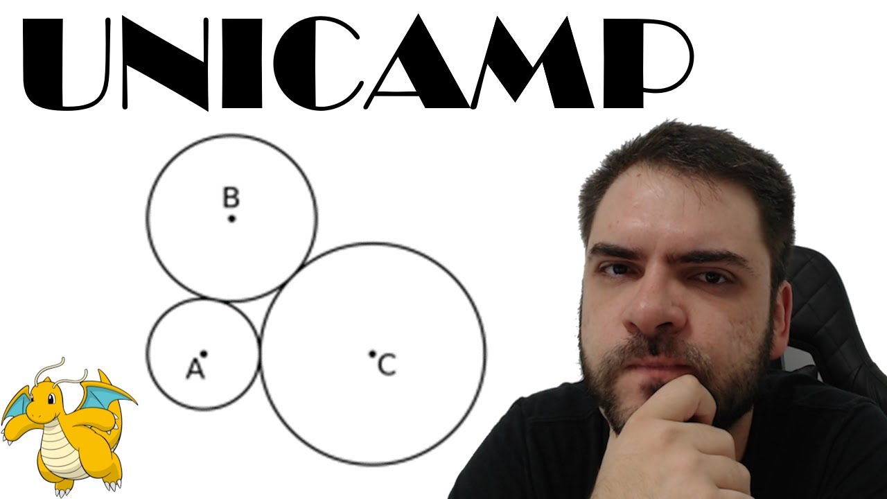 UNICAMP/2017 A figura abaixo exibe três círculos no plano, tangentes dois a dois, com centros em A,