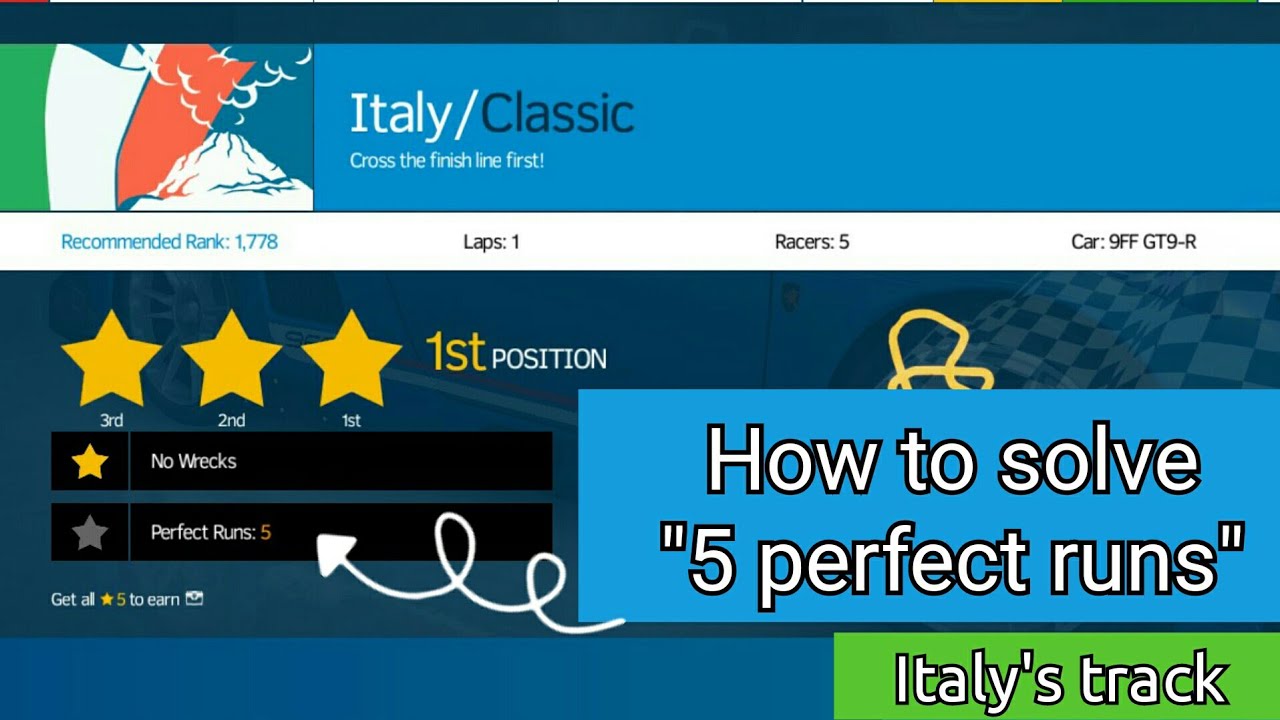 Impossible Subtask? / Asphalt Nitro | Solution to "5 Perfect Runs" in 1 Lap Italy (Season 6) 9FF GTR