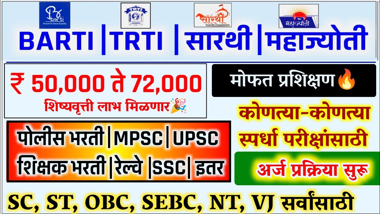 BARTI | ARTI | SARTHI | MAHAJYOTI Scholarship 2025🎉 | online form filling | mpsc scholarship 2025