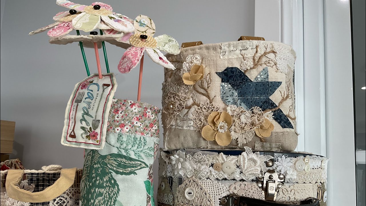 Part 76 Finishing off my Fabric vessel featuring slow stitching #slowstitch #roxysjournalofstitchery