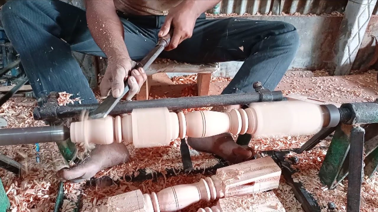 Wood turning  - How to make wooden chair legs designed (Part=42)