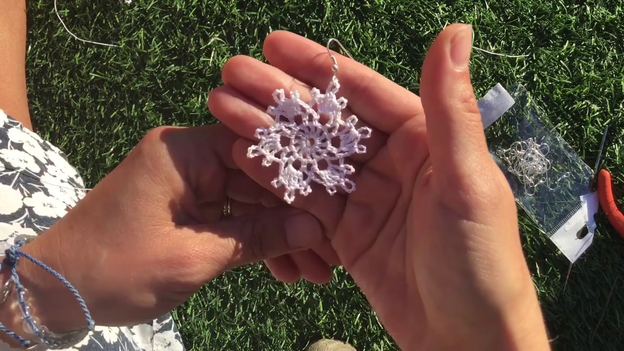 How To Make An Irish Crochet Lace Snowflake | Crochet Lace Earrings