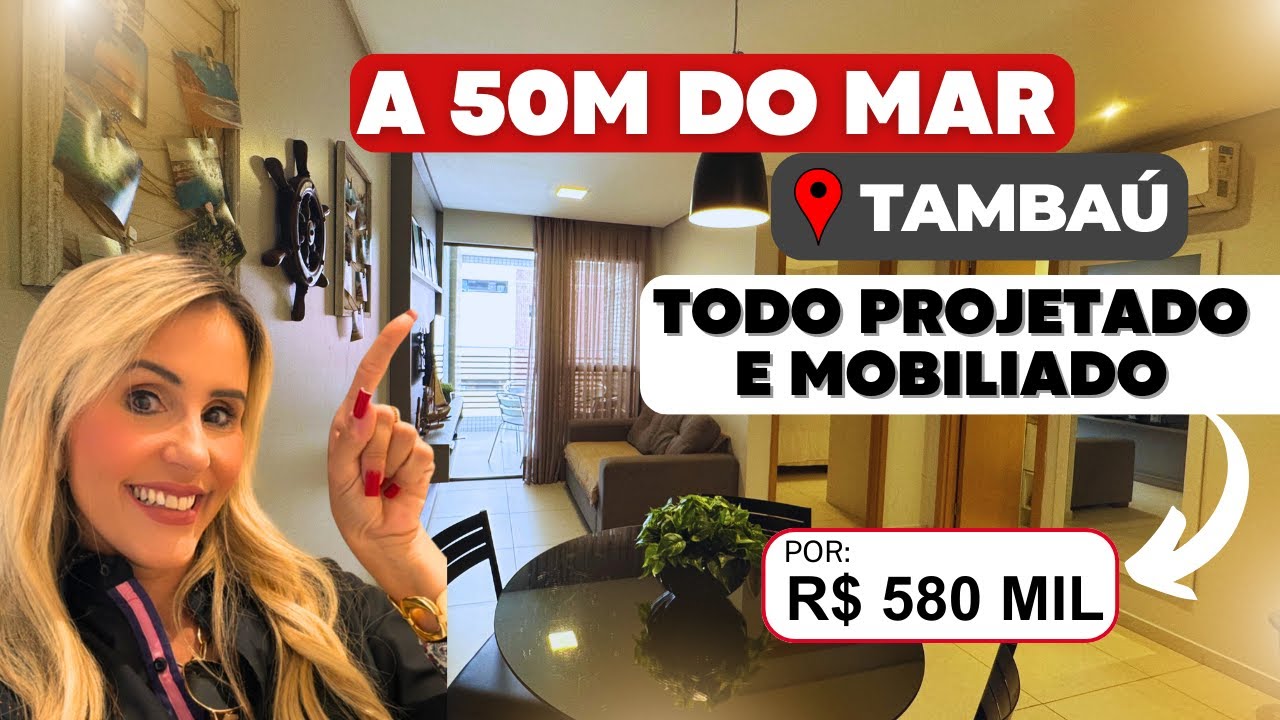 A 50M DO MAR EM TAMBAÚ! | Todo projetado e mobiliado | R$ 580 MIL